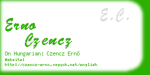 erno czencz business card