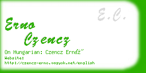 erno czencz business card